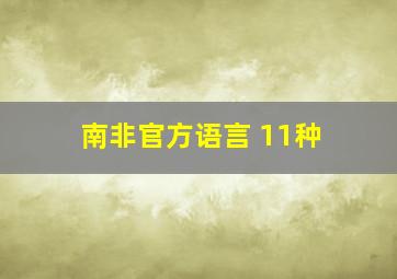 南非官方语言 11种